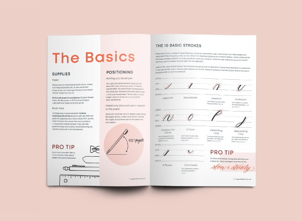 Simplified Brush Lettering Workbook – Seven Brush Strokes