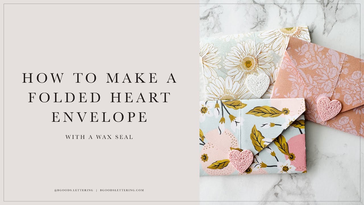 How to make a folded heart envelope with a wax seal