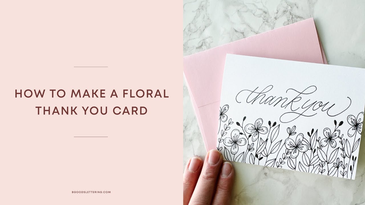 How to letter a floral thank you card