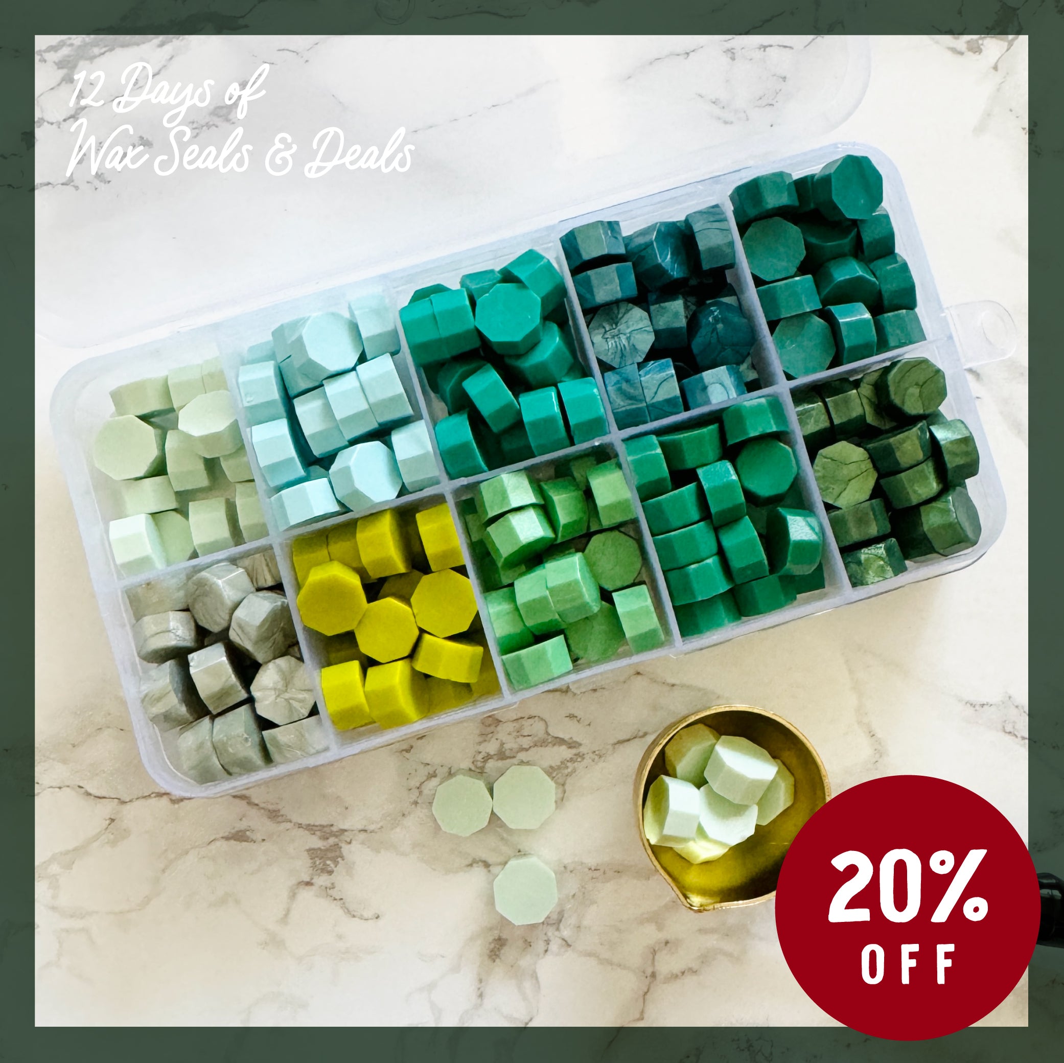 Green Sealing Wax Bead Set - 10 Colors