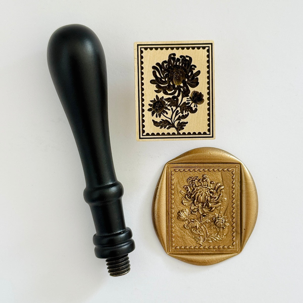 Chrysanthemum Postage Wax Stamp 3-D