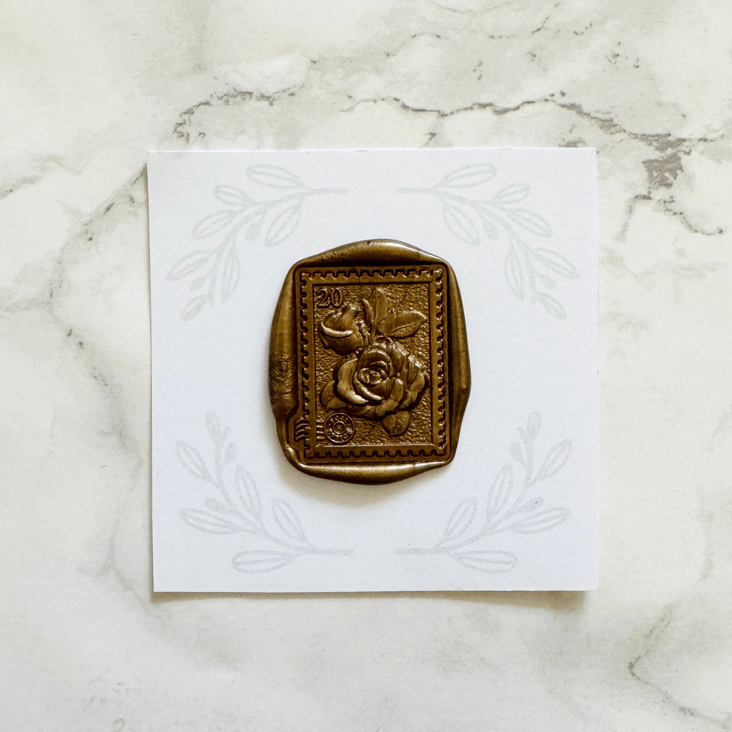 Postage Rose Stamp Wax Seal (3D)