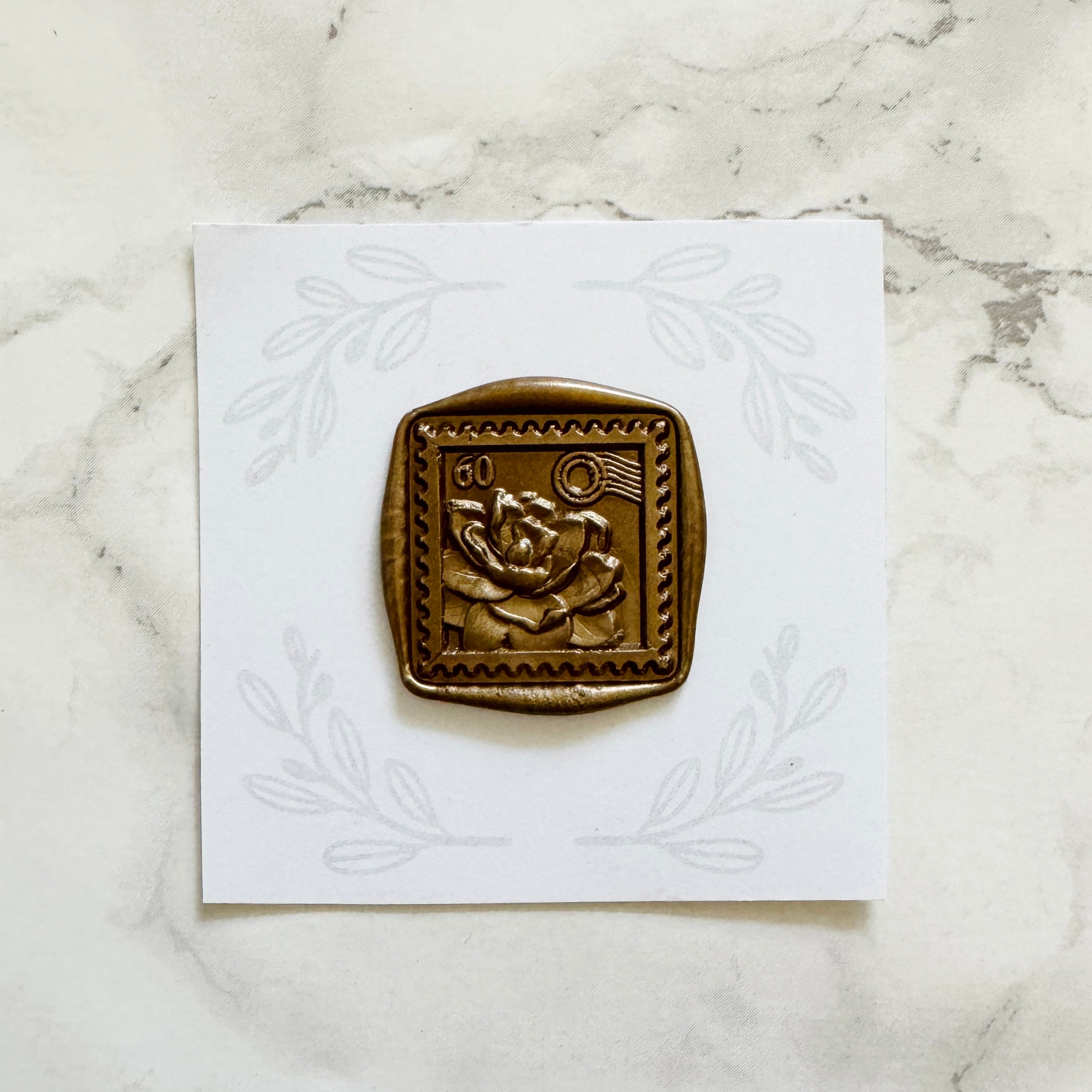 Postage Lotus Blossom Stamp Wax Seal (3D)