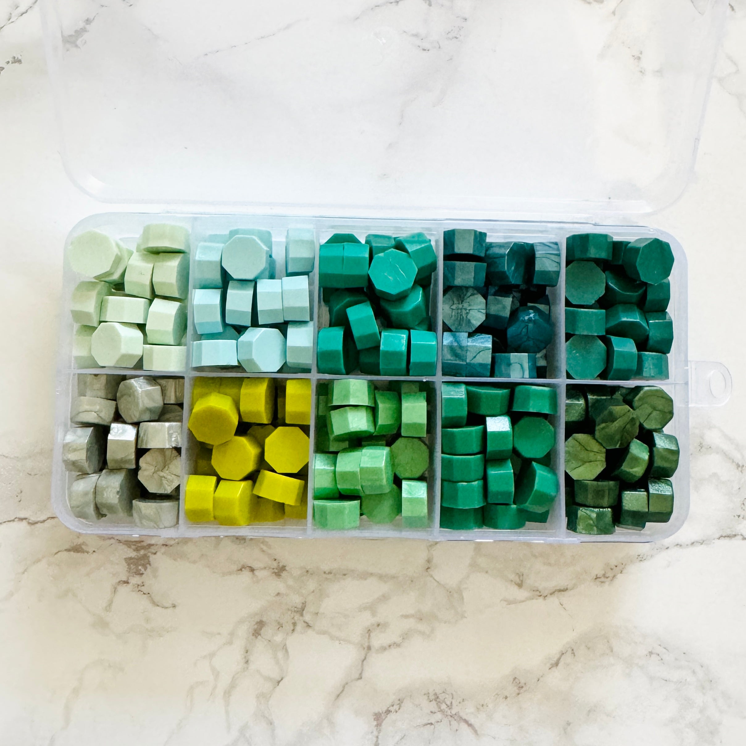Green Sealing Wax Bead Set - 10 Colors