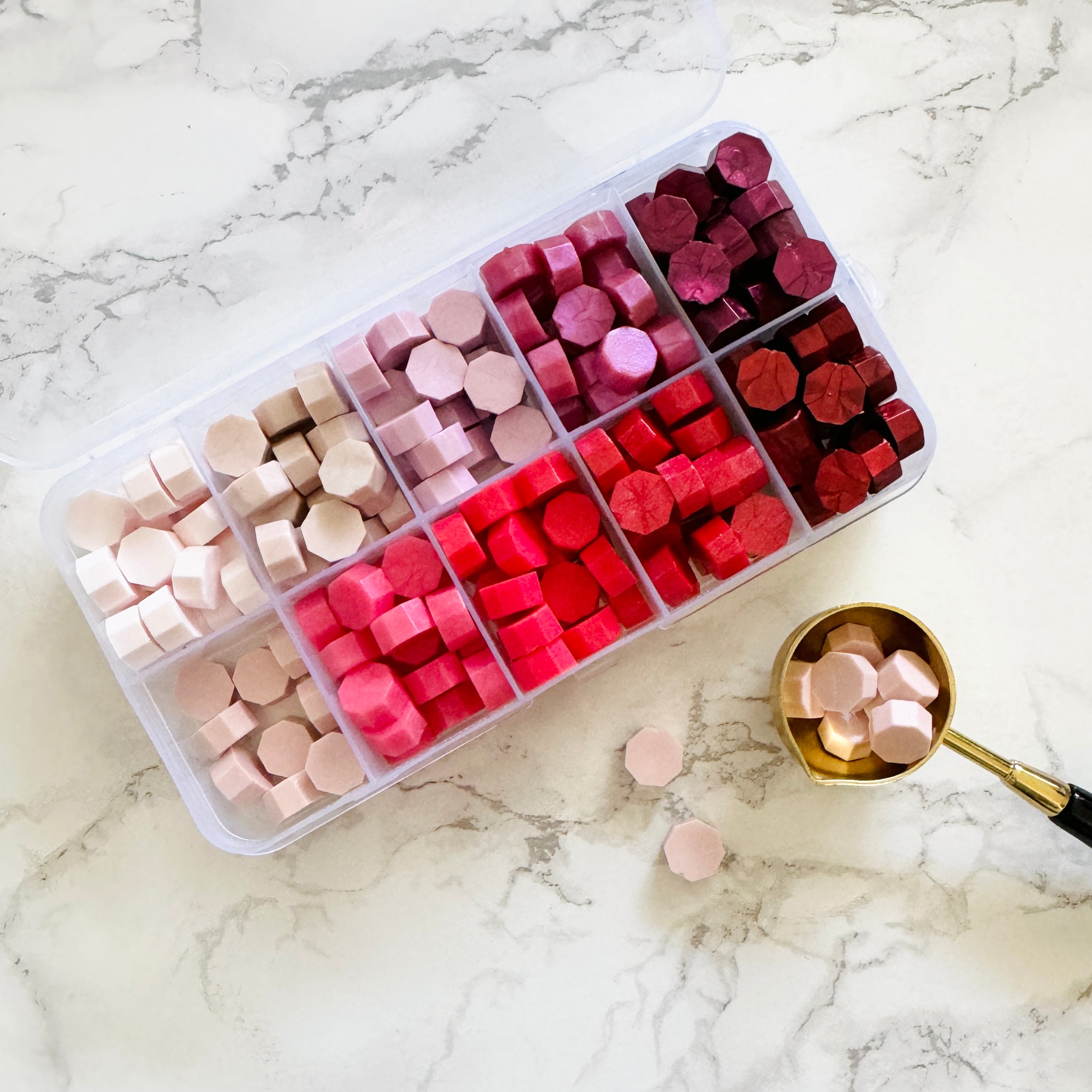 Pink Sealing Wax Bead Set - 10 Colors