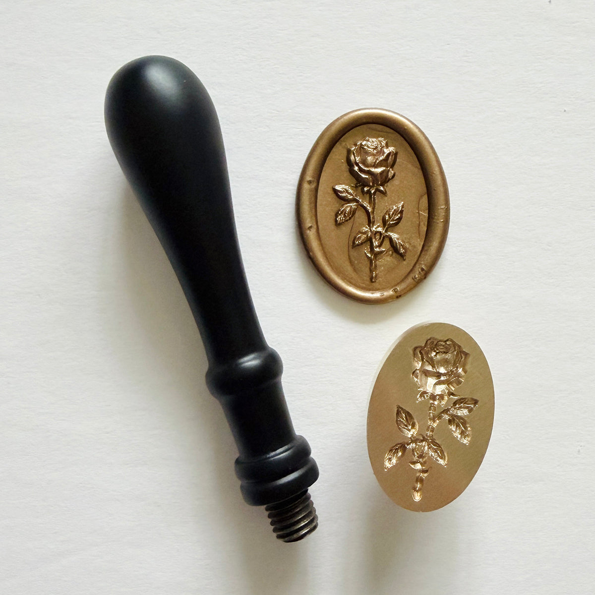 Single Rose Oval Wax Seal Stamp 3-D