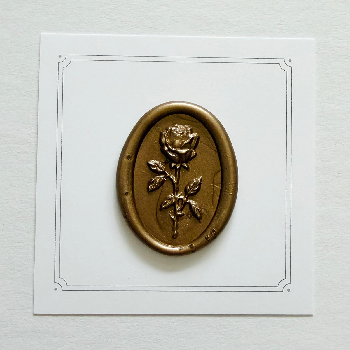 Single Rose Oval Wax Seal Stamp 3-D