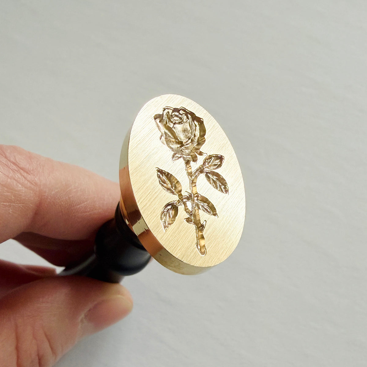 Single Rose Oval Wax Seal Stamp 3-D