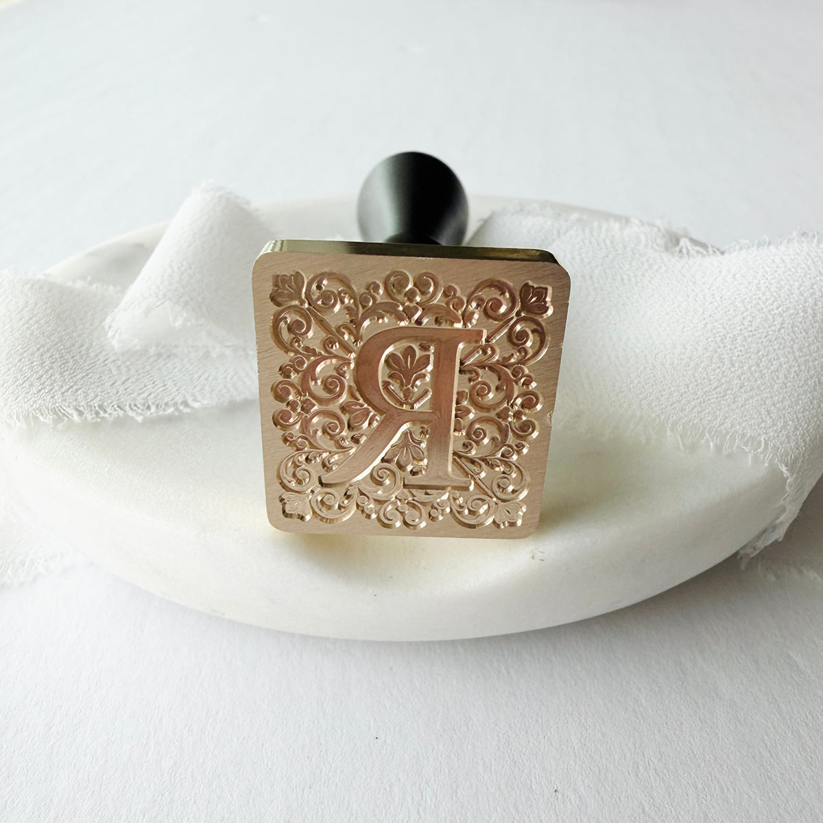 Initial Elegant Square Wax Seal Stamp (A-Z)