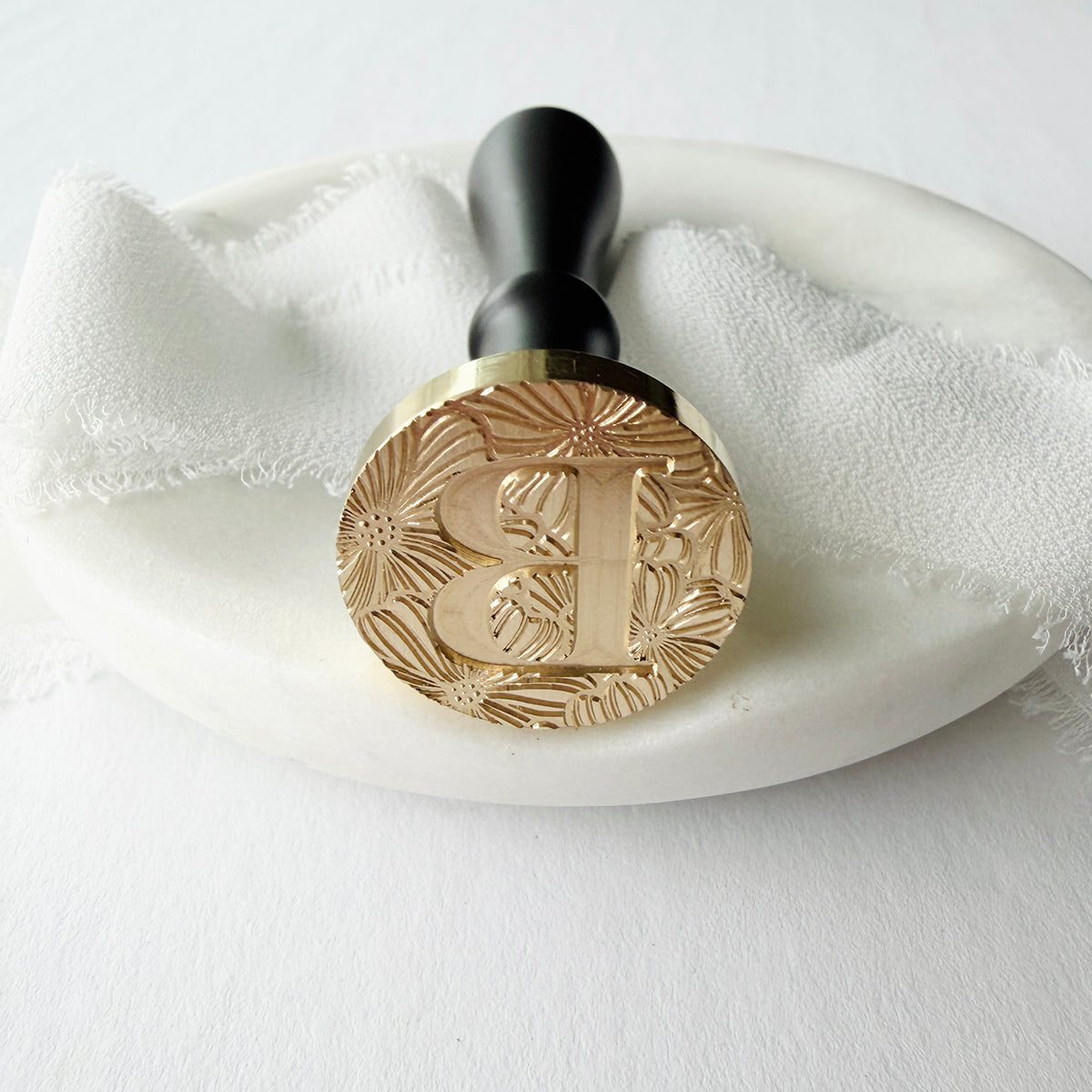 Initial Floral Serif Wax Seal Stamp (A-Z)