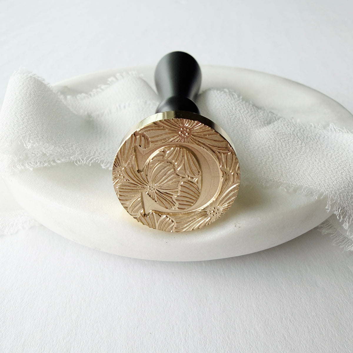 Initial Floral Serif Wax Seal Stamp (A-Z)