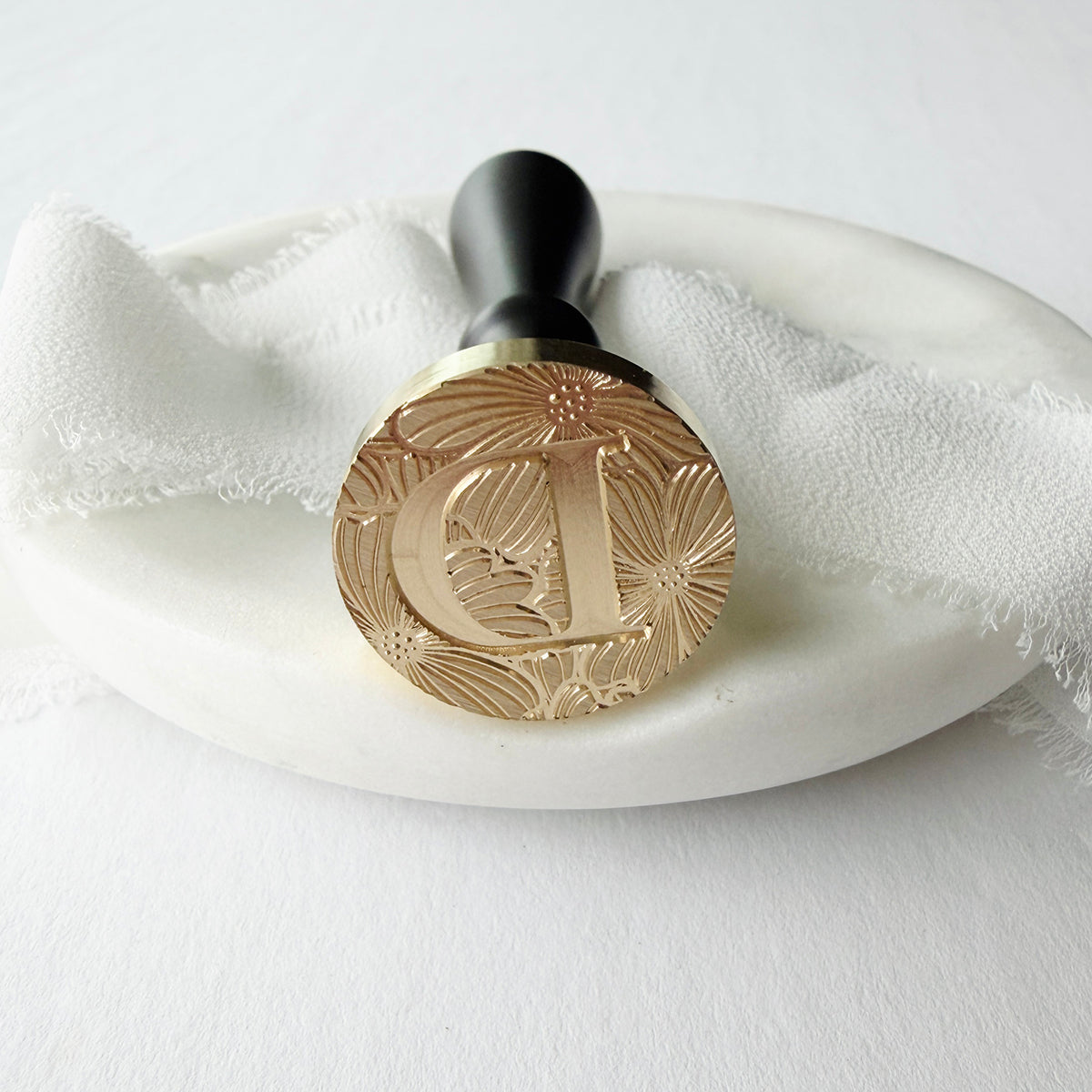 Initial Floral Serif Wax Seal Stamp (A-Z)