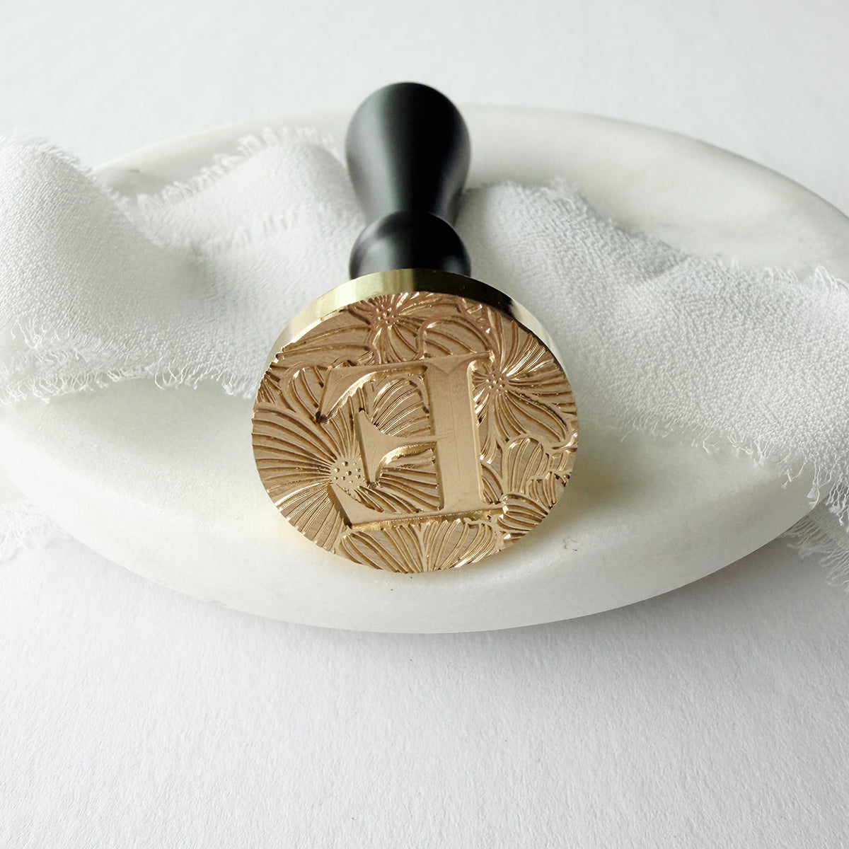 Initial Floral Serif Wax Seal Stamp (A-Z)
