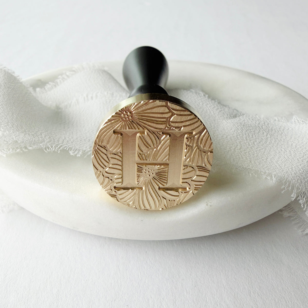 Initial Floral Serif Wax Seal Stamp (A-Z)