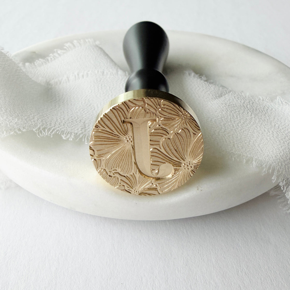 Initial Floral Serif Wax Seal Stamp (A-Z)