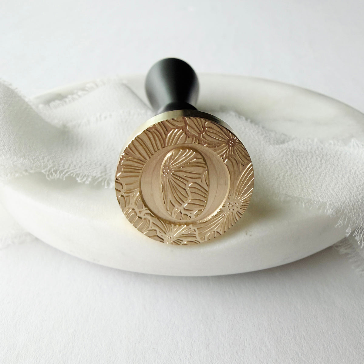 Initial Floral Serif Wax Seal Stamp (A-Z)