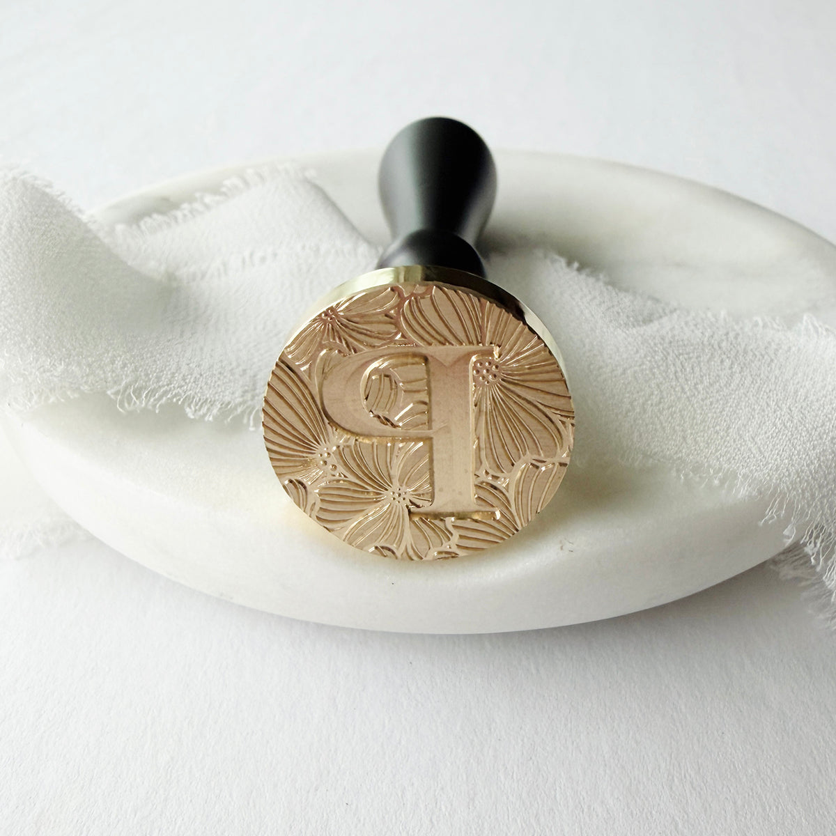 Initial Floral Serif Wax Seal Stamp (A-Z)