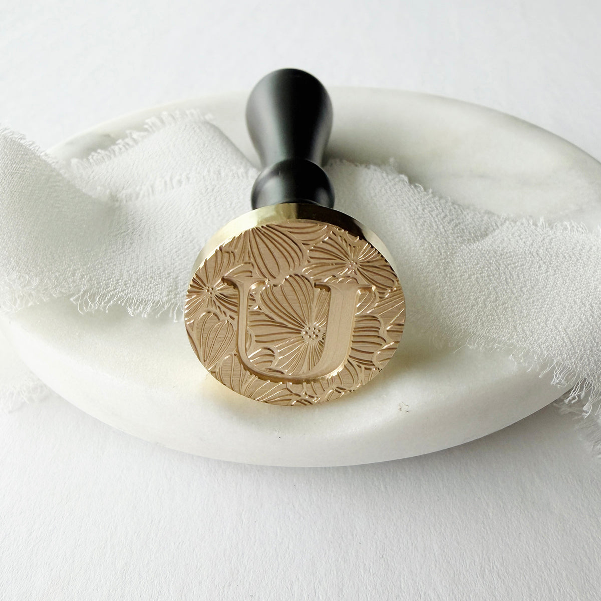 Initial Floral Serif Wax Seal Stamp (A-Z)