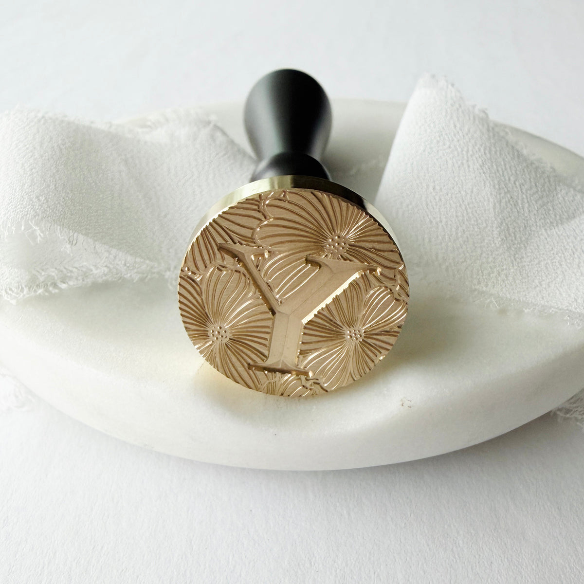Initial Floral Serif Wax Seal Stamp (A-Z)
