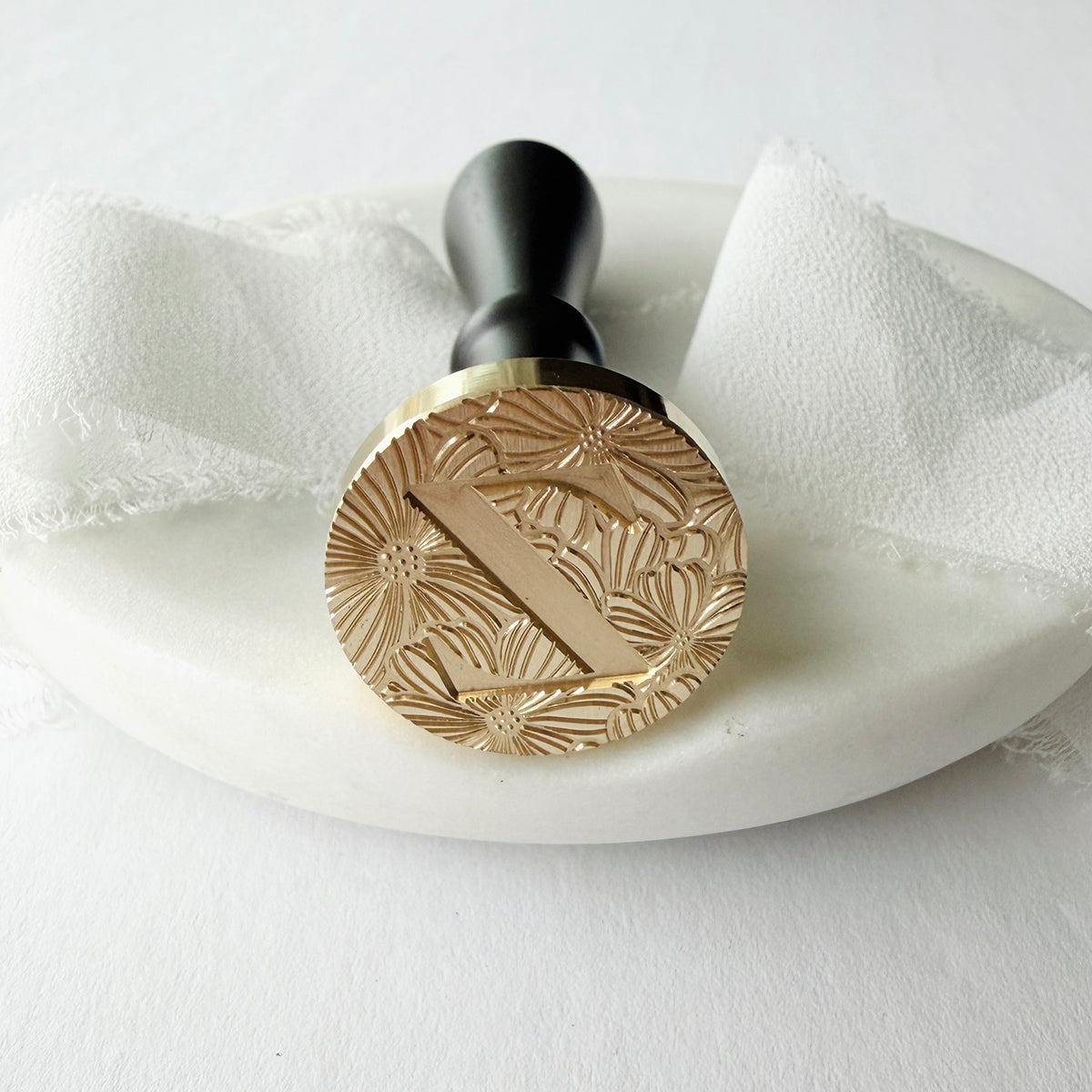 Initial Floral Serif Wax Seal Stamp (A-Z)