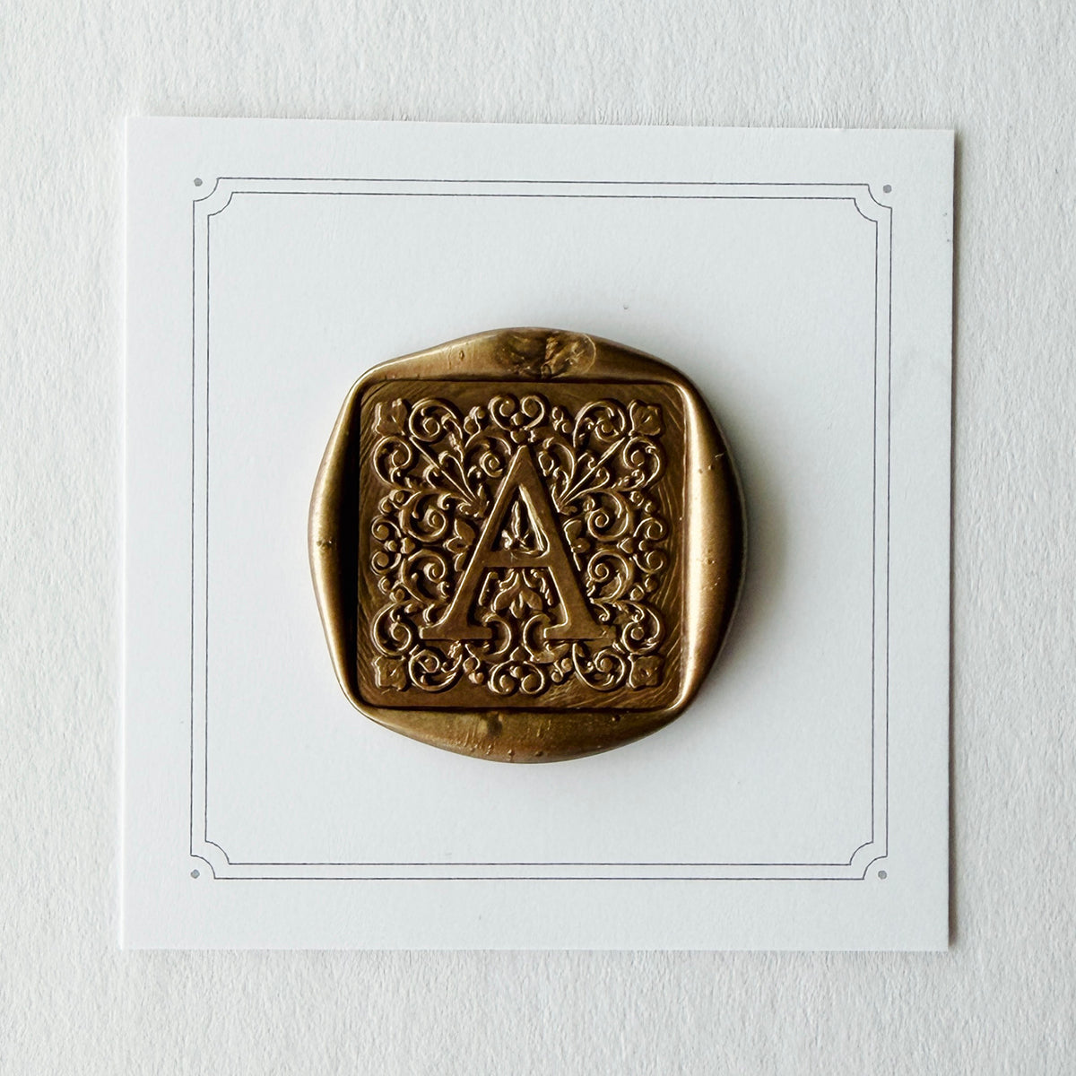 Initial Elegant Square Wax Seal Stamp (A-Z)