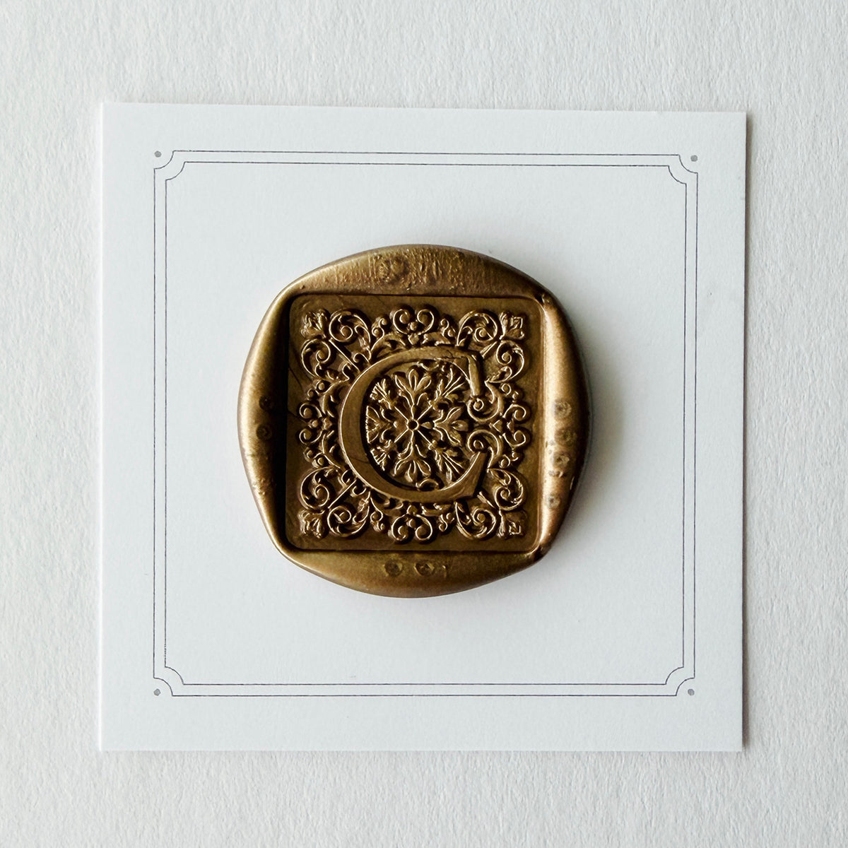 Initial Elegant Square Wax Seal Stamp (A-Z)