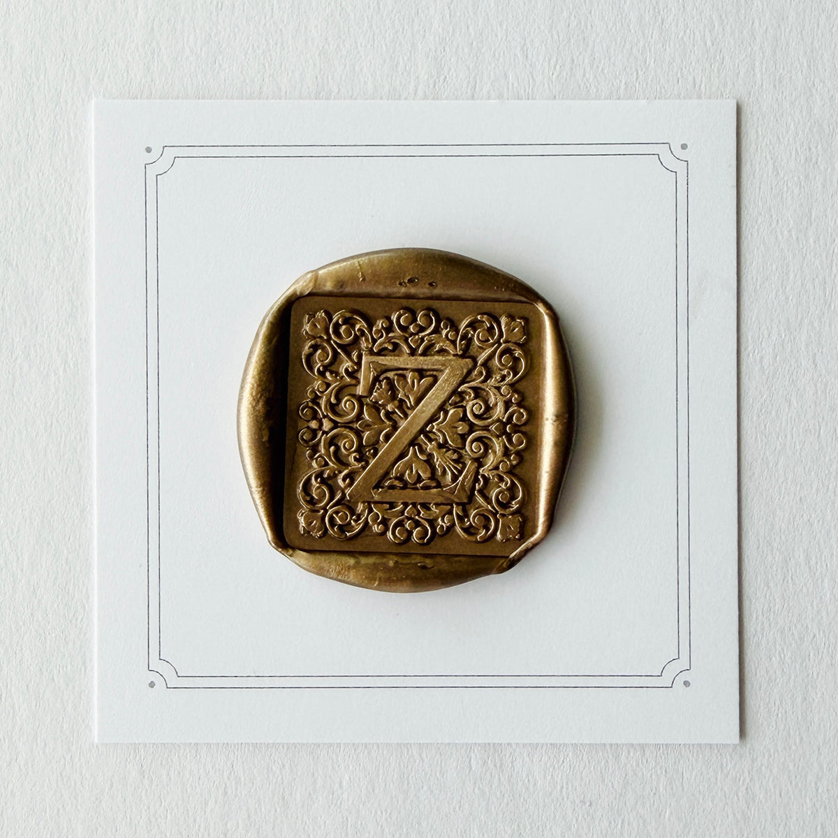 Initial Elegant Square Wax Seal Stamp (A-Z)