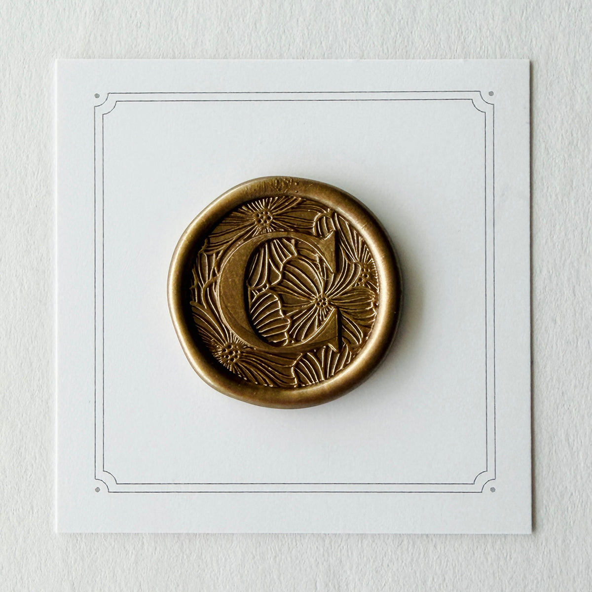 Initial Floral Serif Wax Seal Stamp (A-Z)