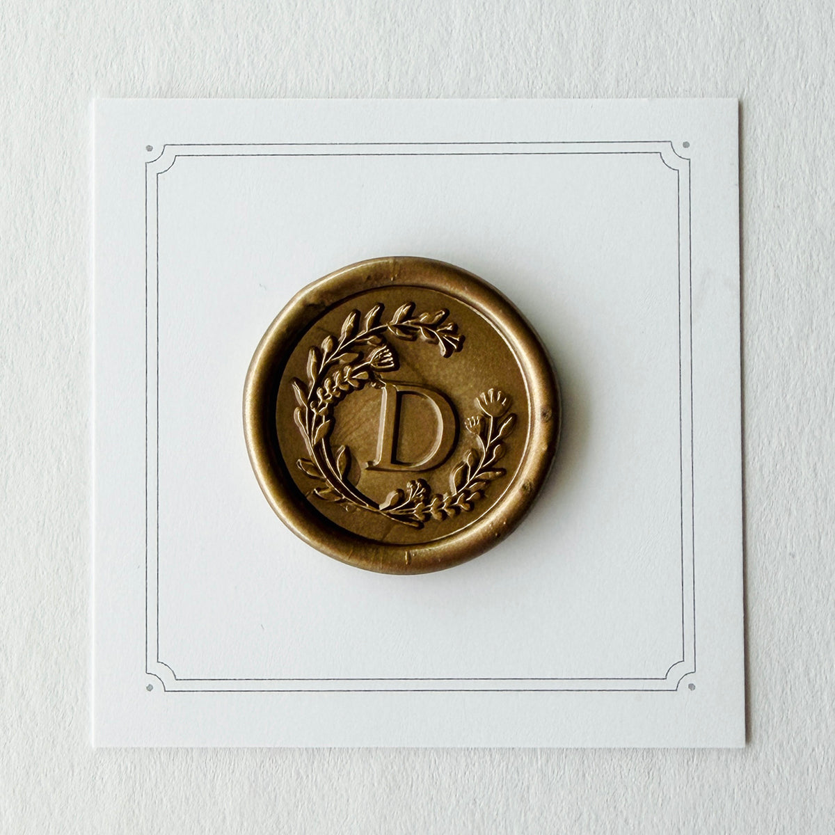 Initial Floral Wreath Round Wax Seal Stamp (A-Z)