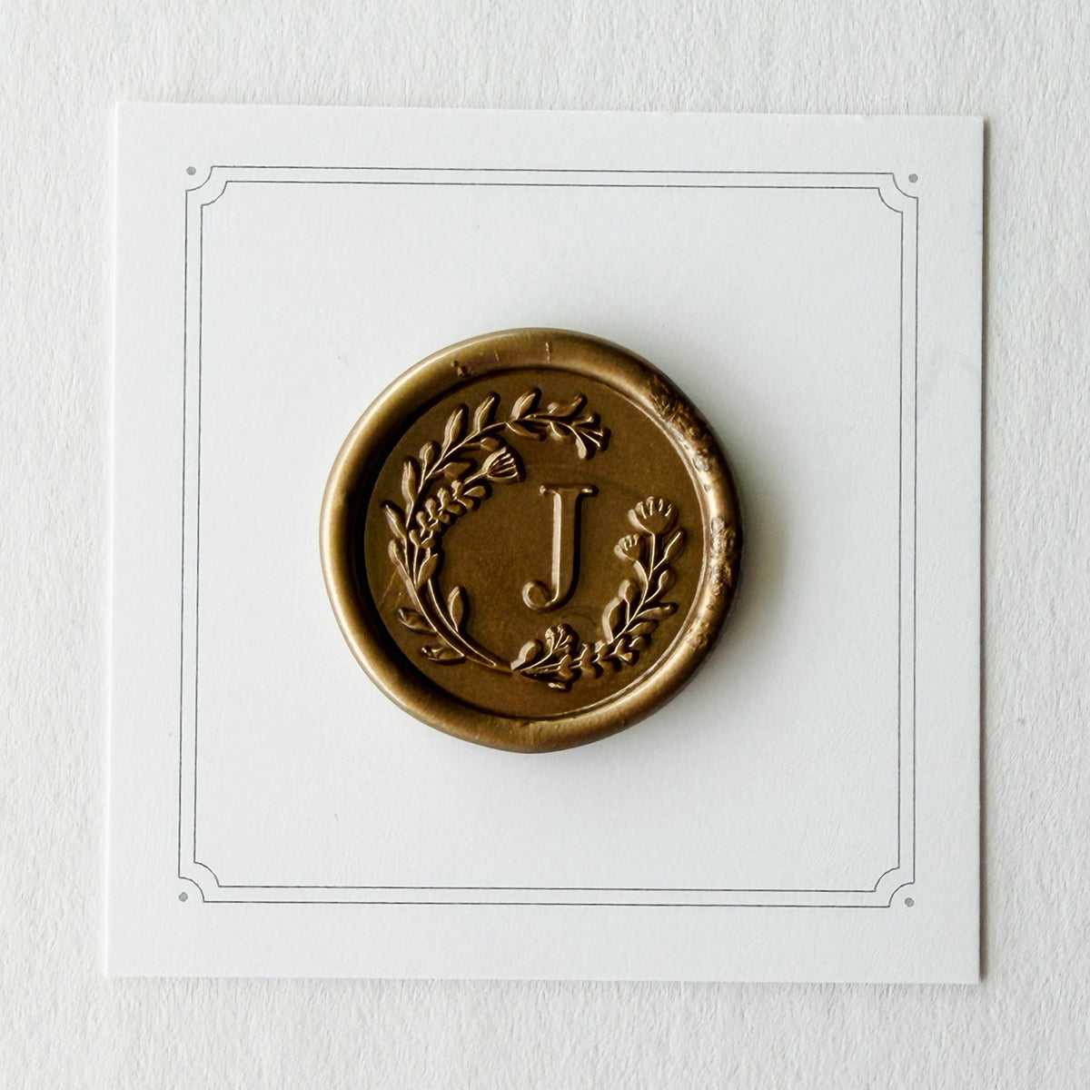 Initial Floral Wreath Round Wax Seal Stamp (A-Z)