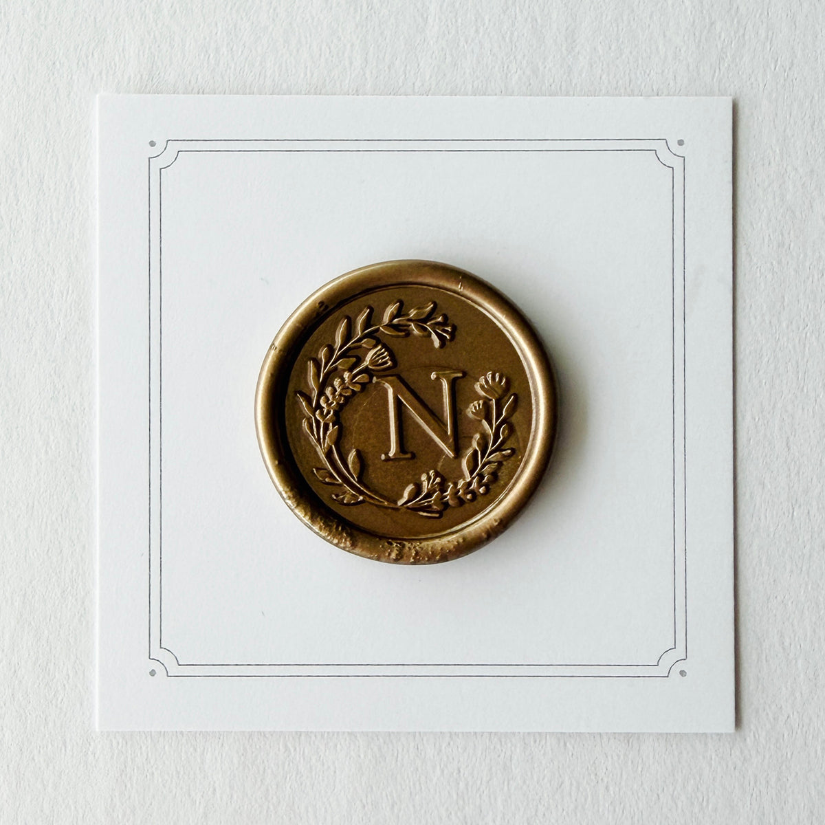 Initial Floral Wreath Round Wax Seal Stamp (A-Z)