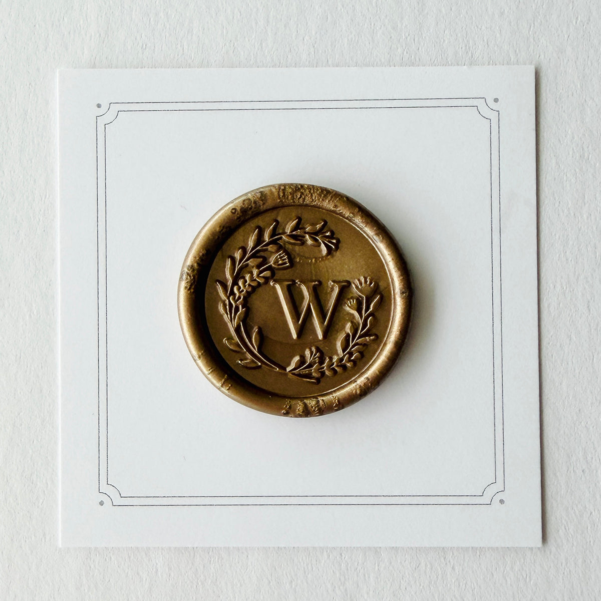 Initial Floral Wreath Round Wax Seal Stamp (A-Z)