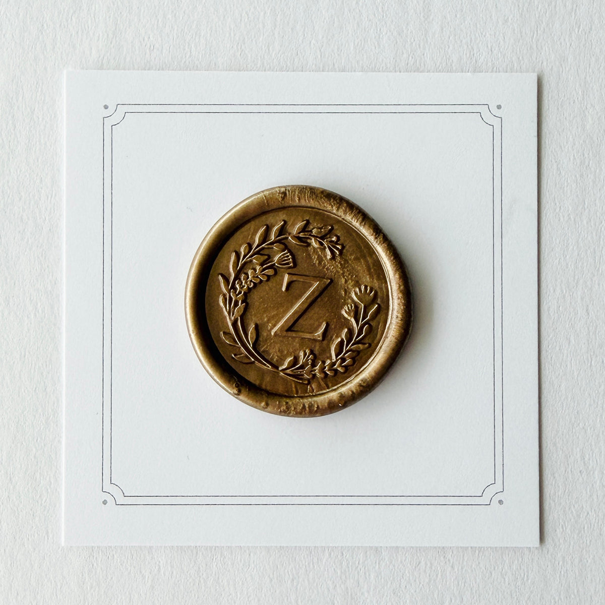Initial Floral Wreath Round Wax Seal Stamp (A-Z)
