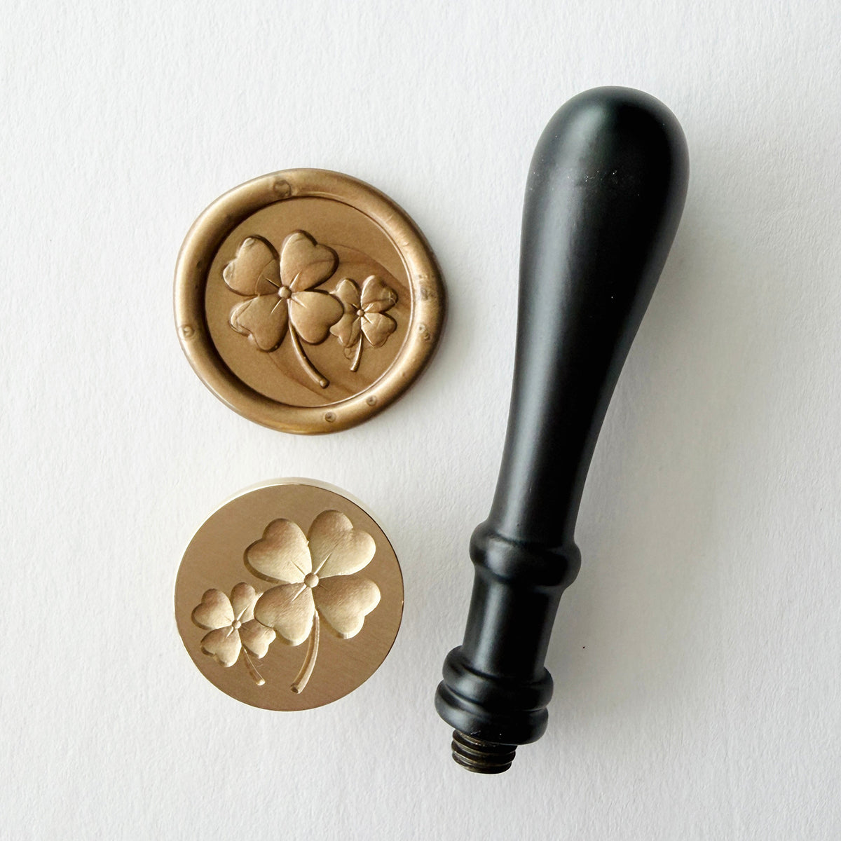 Lucky Four Leaf Clovers Wax Seal Stamp 3-D