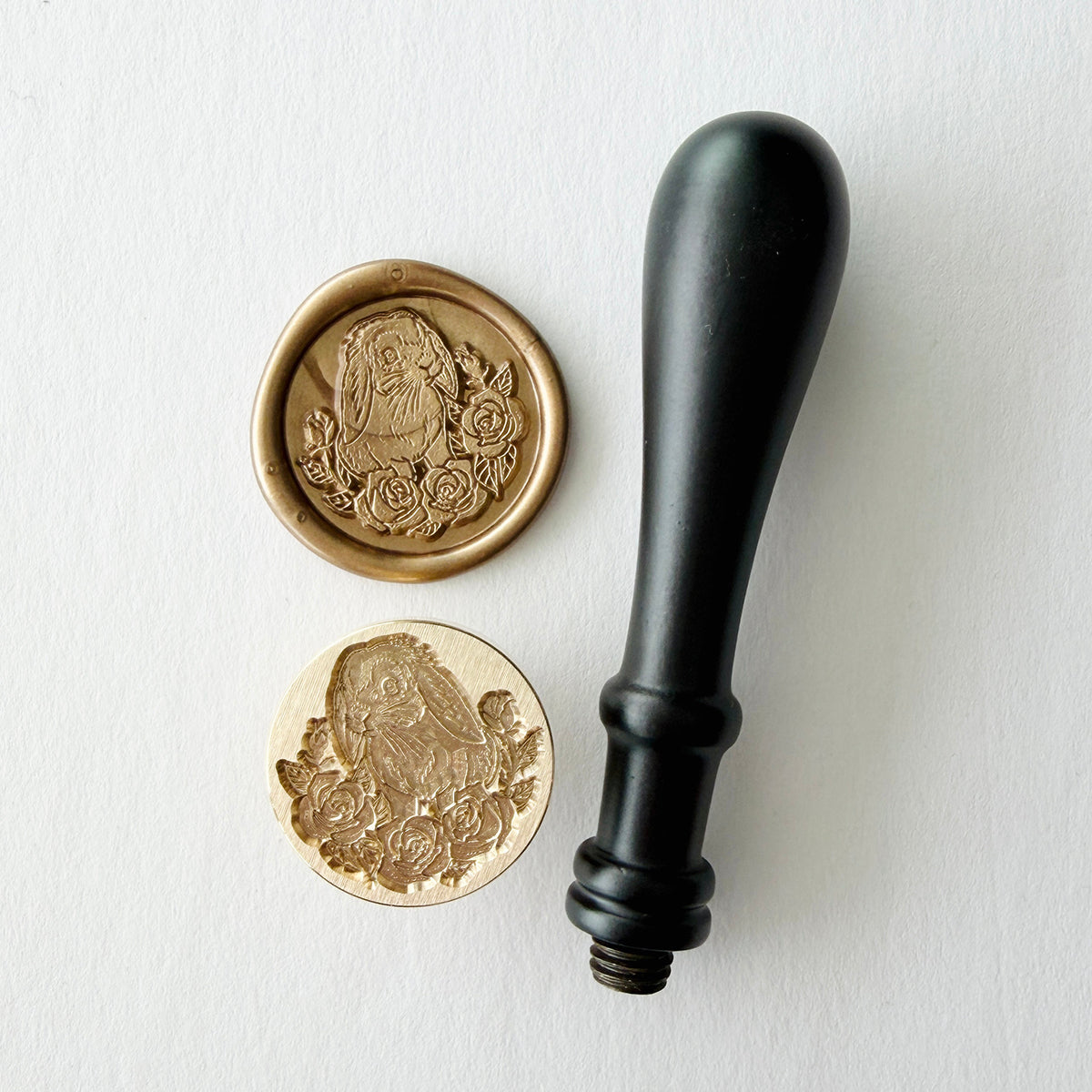 Rabbit with Florals Wax Seal Stamp