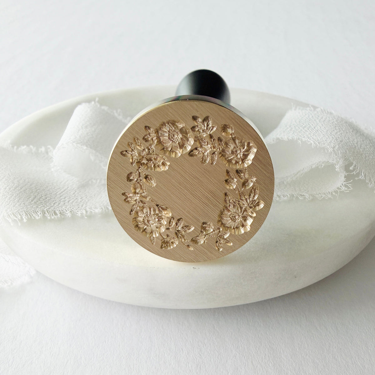 Floral Wreath Wax Seal Stamp 3-D