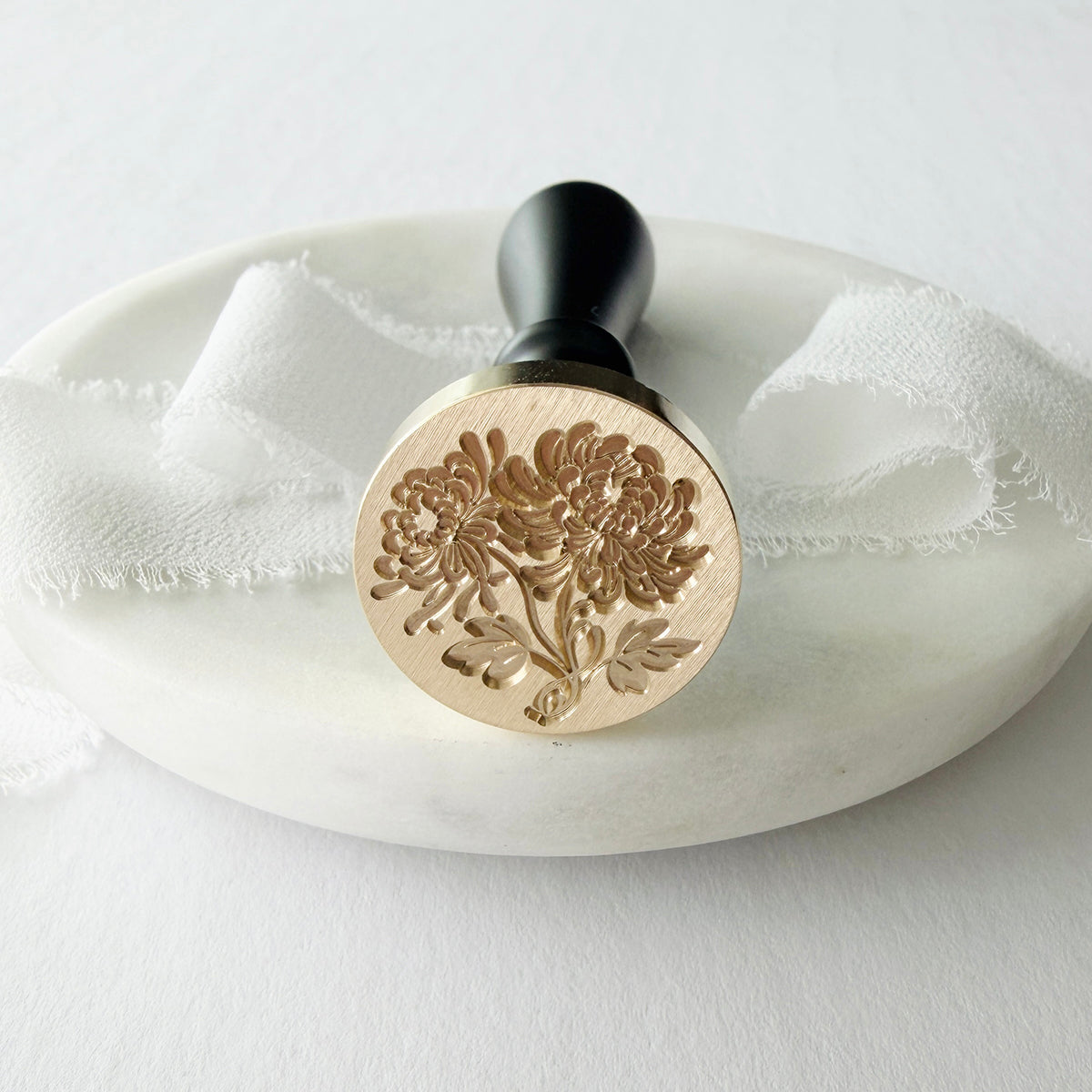 Twin Chrysanthemums Wax Seal Stamp