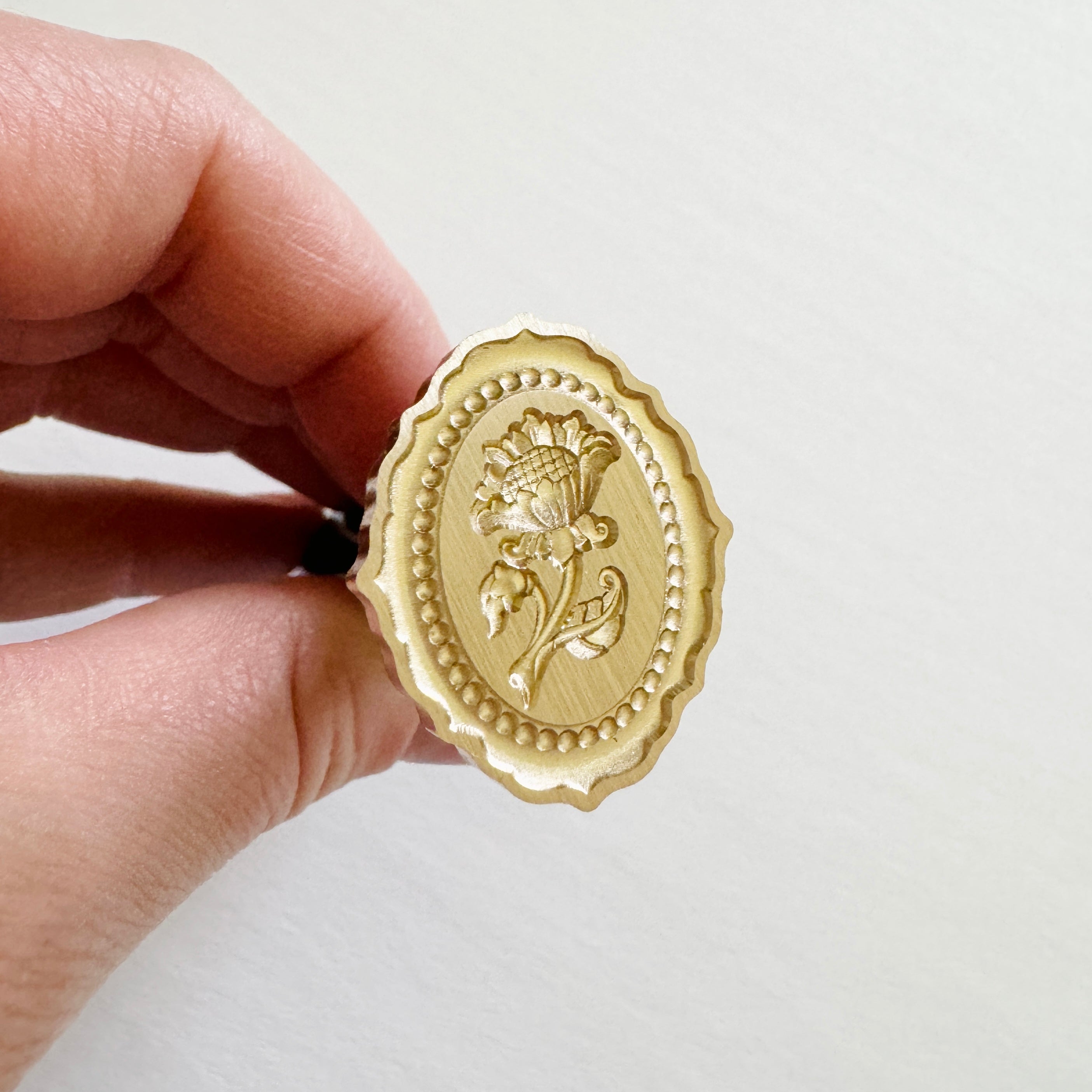 Framed Sunflower Wax Stamp 3D