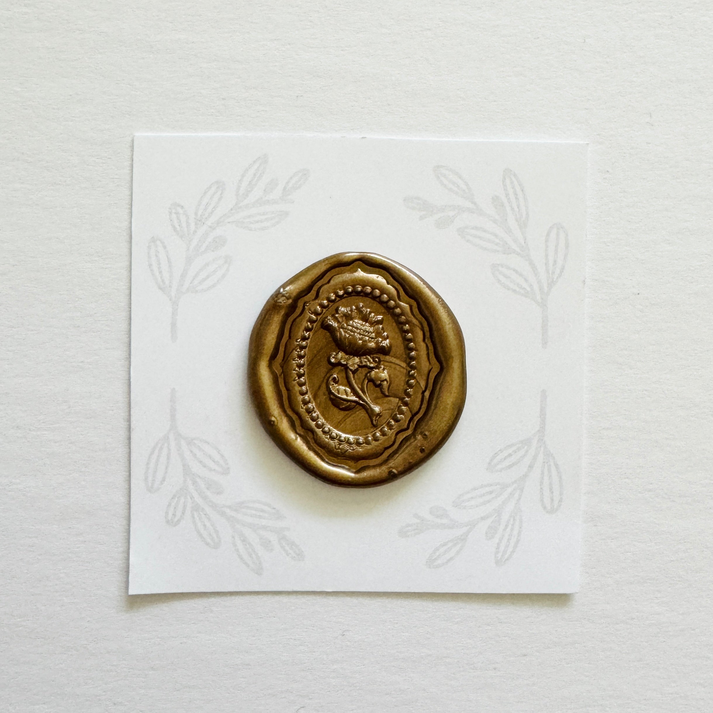 Framed Sunflower Wax Stamp 3D