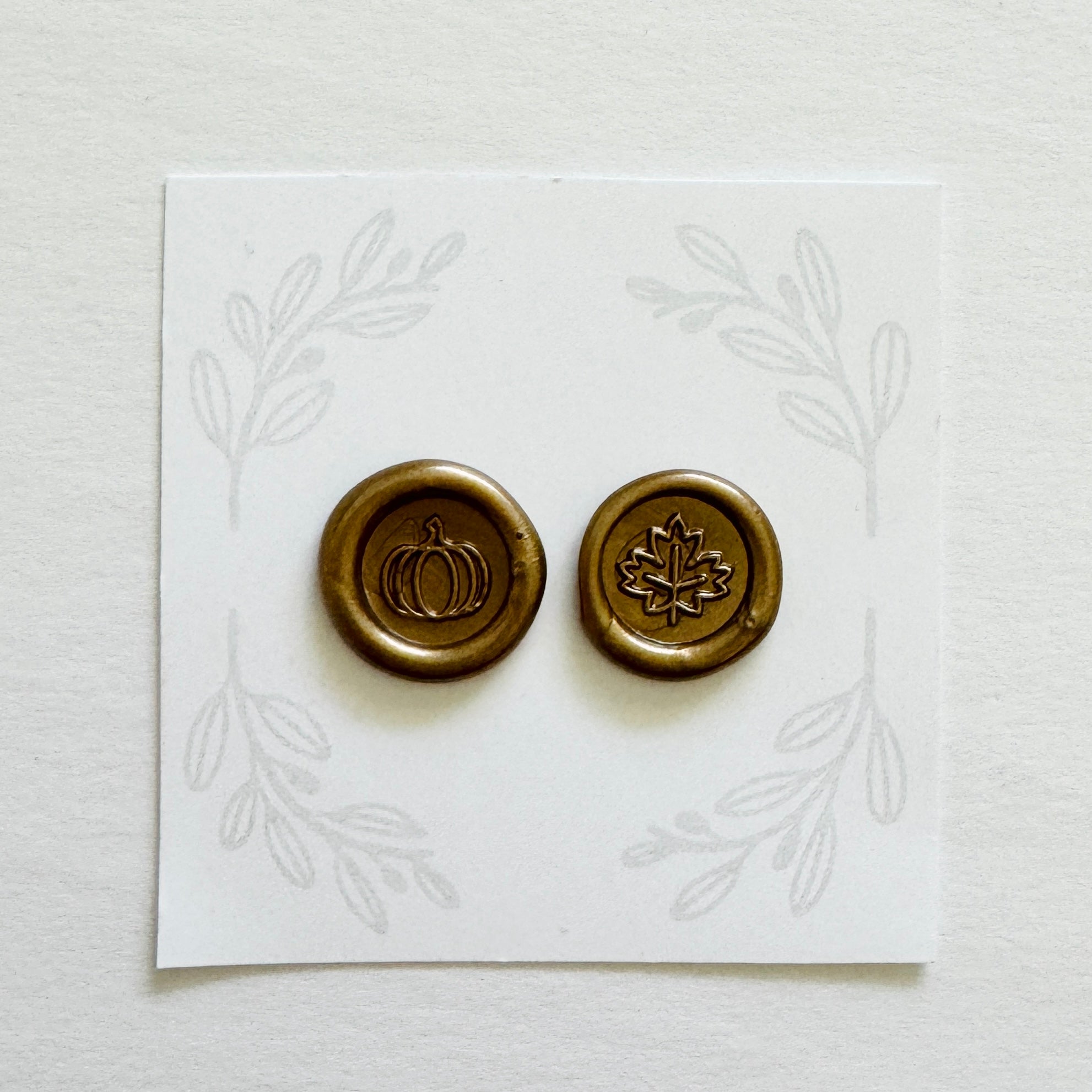 Mini Fall Leaf & Pumpkin Wax Seal Stamp