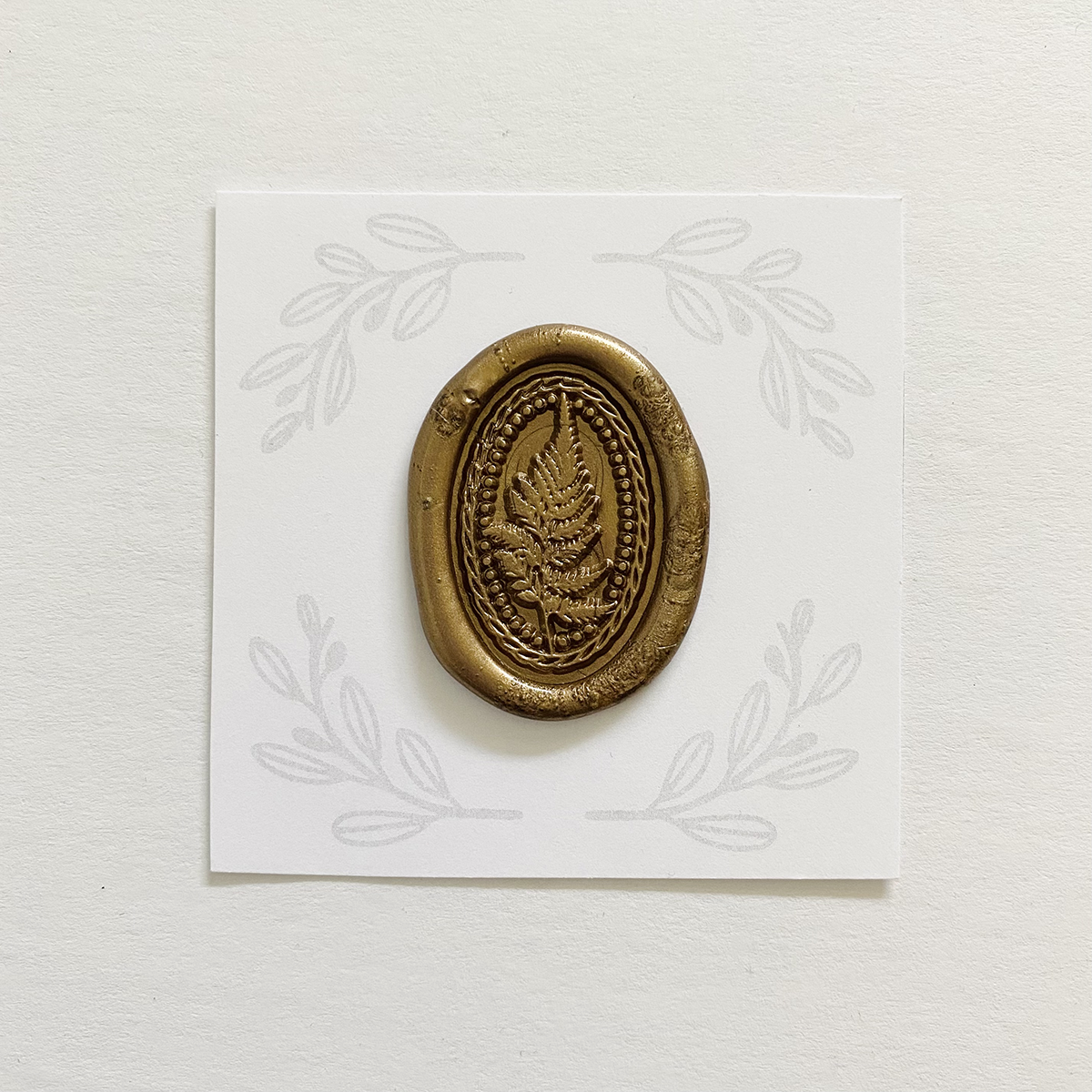 Oval Fern Wax Seal Stamp