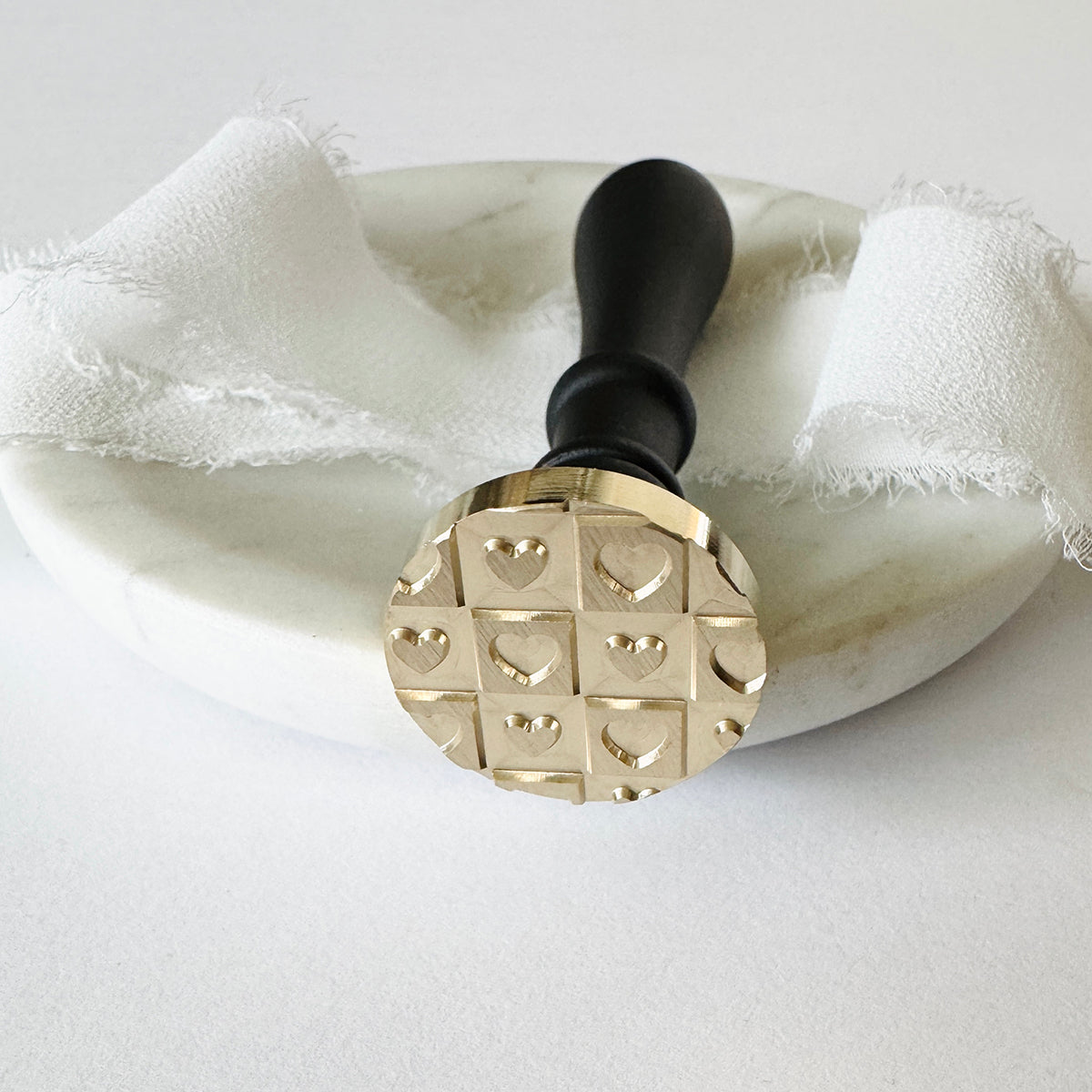 Checkered Heart Wax Seal Stamp