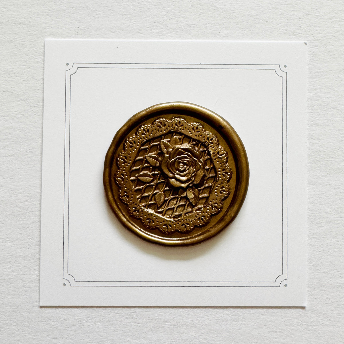 Rose & Lace Wax Seal Stamp 3-D