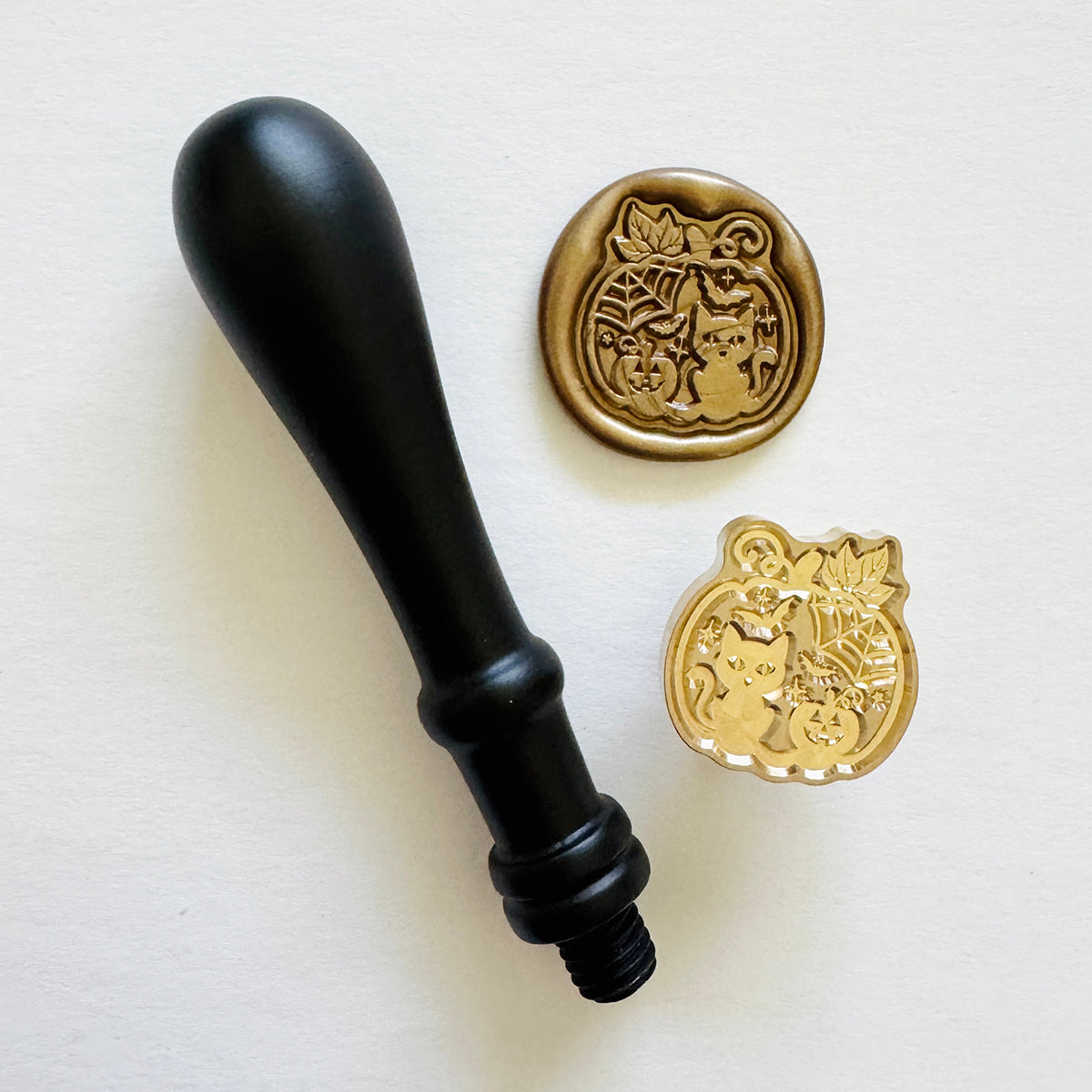 Mini Cat & Pumpkin Wax Stamp