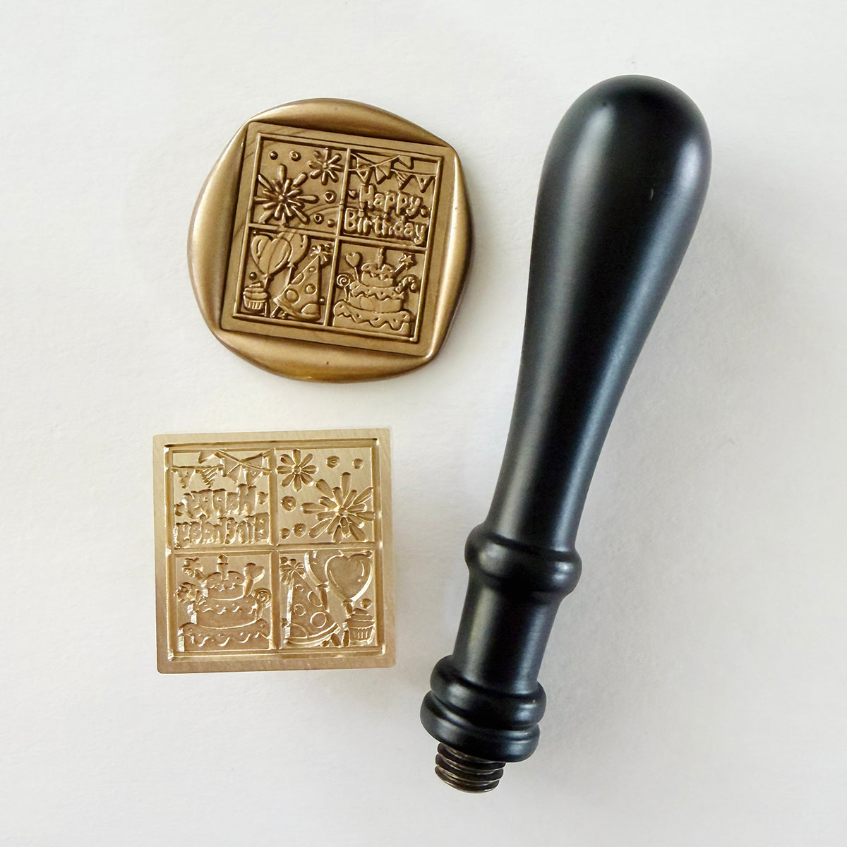 Happy Birthday Grid Wax Seal Stamp