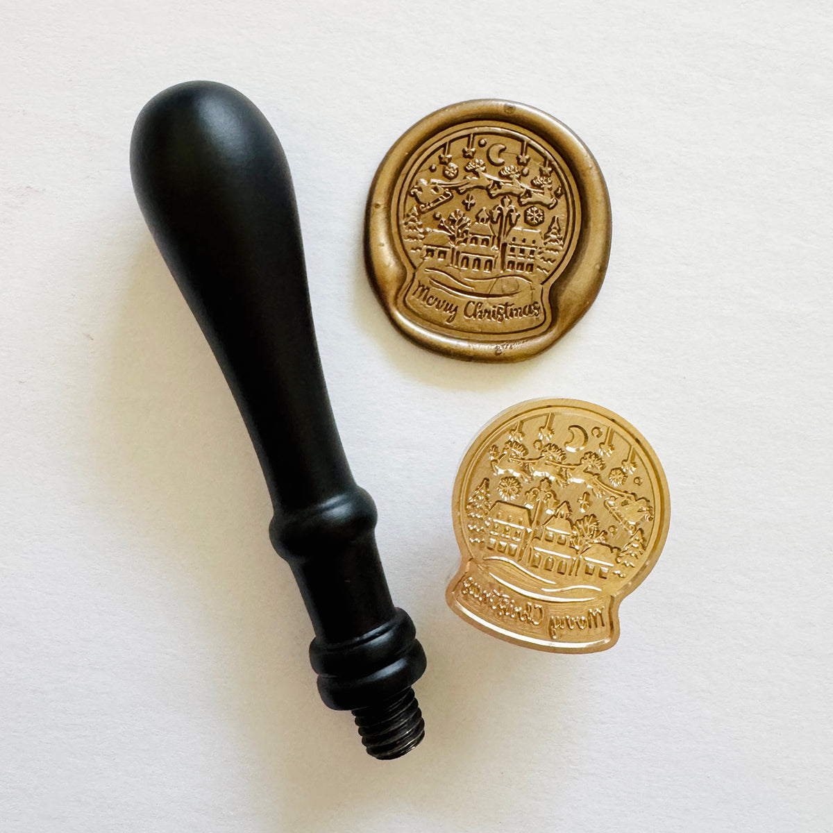 Merry Christmas Snow Globe Wax Seal Stamp
