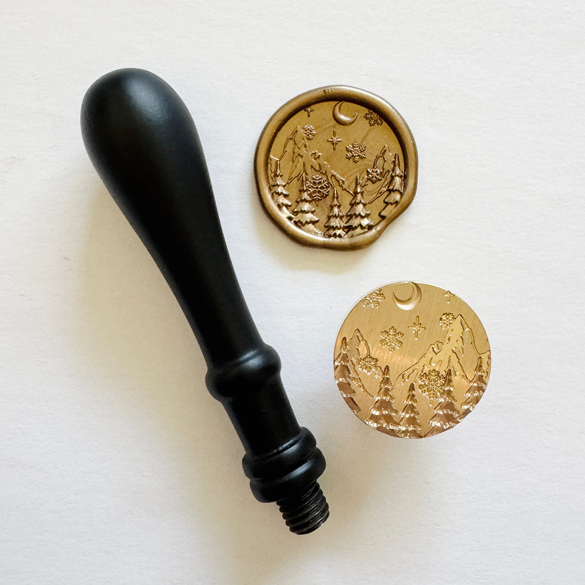 Snowy Mountains Wax Stamp 3-D