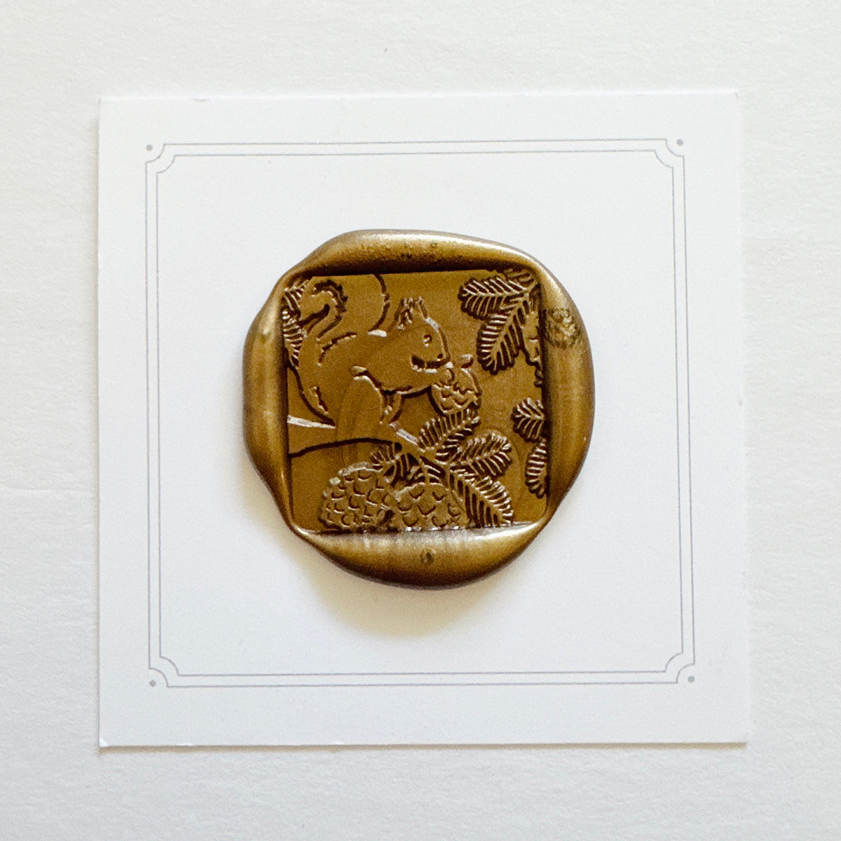 Squirrel and Pine Wax Stamp