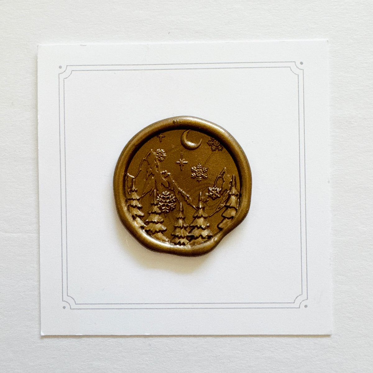 Snowy Mountains Wax Stamp 3-D