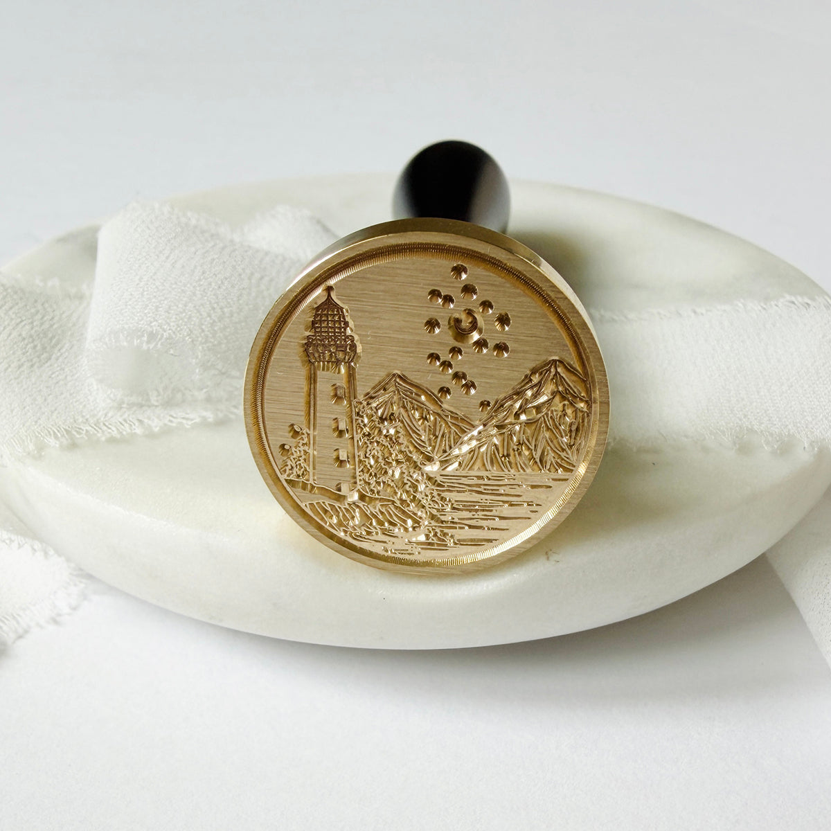 Moonlit Lighthouse Wax Seal Stamp
